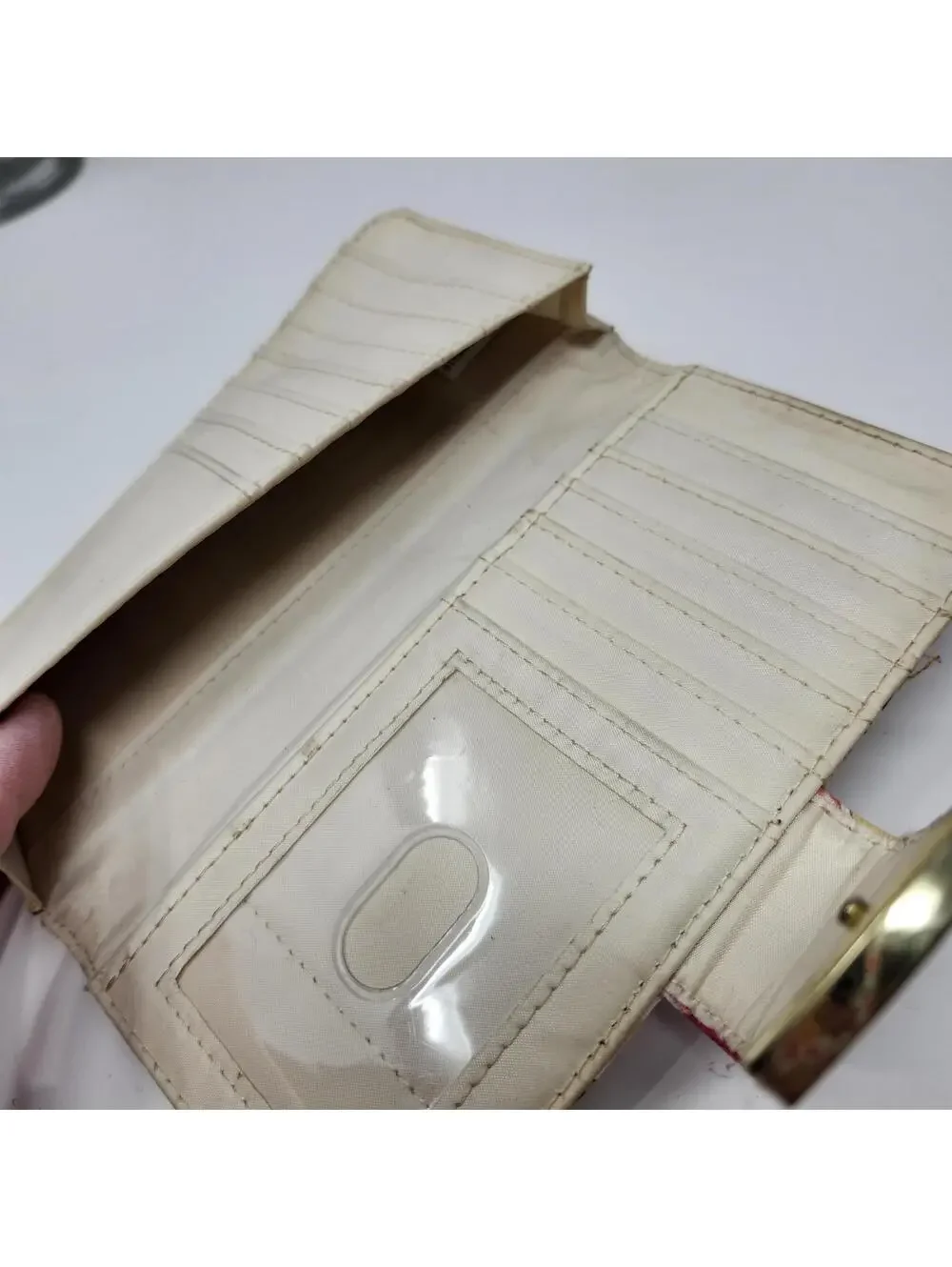 Floral Print Long Wallet Botanical Pink Green Snap Closure